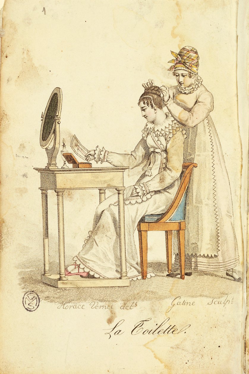 Toaleta, z „Almanachu des Modes” autorstwa Horace (after) Vernet