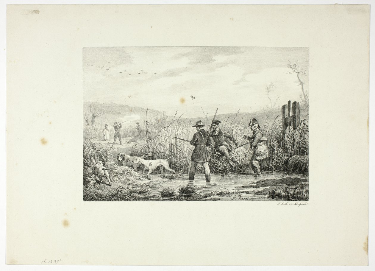 Łowcy autorstwa Emile Jean Horace Vernet