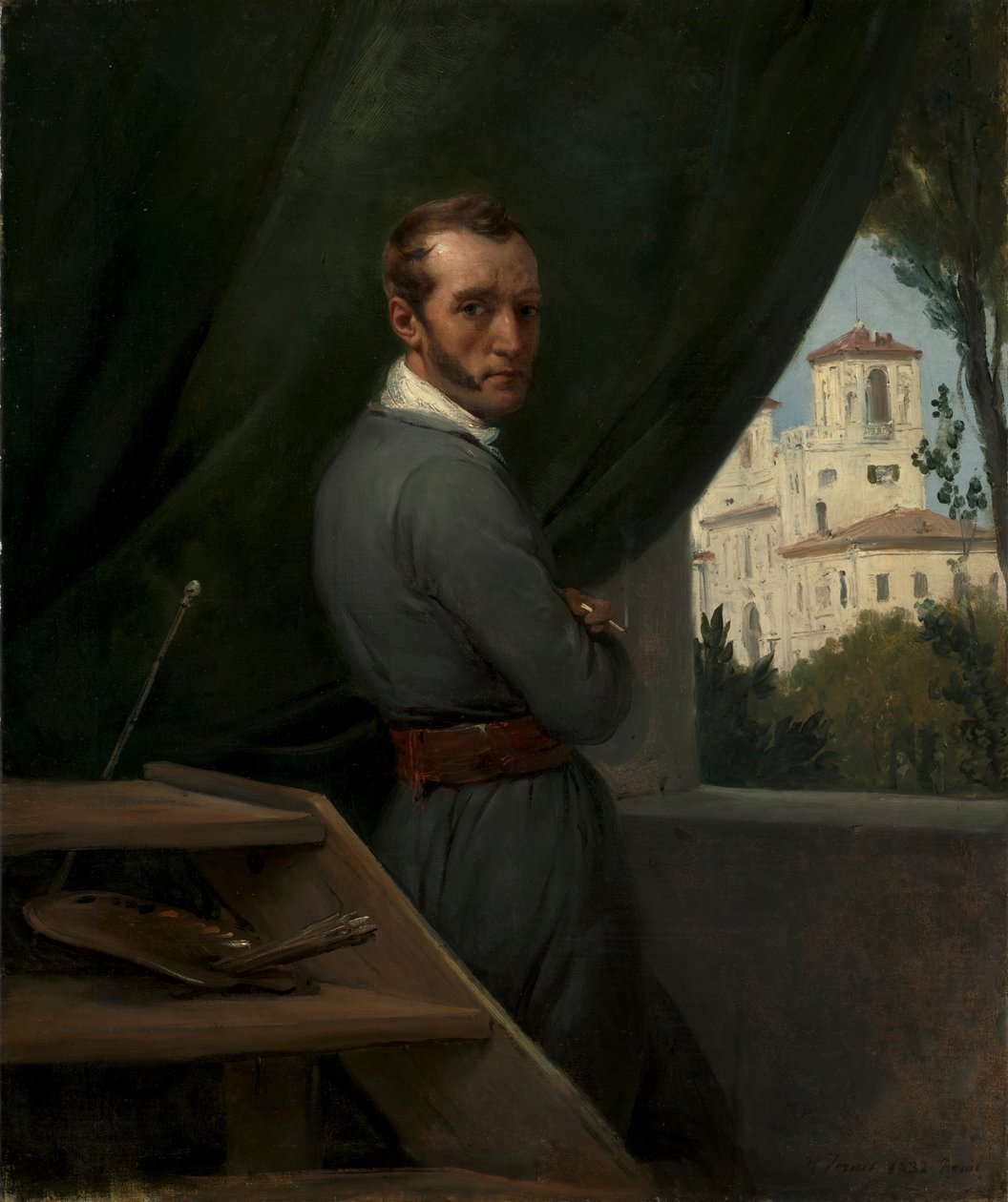 Autoportret w Rzymie, 1832. autorstwa Emile Jean Horace Vernet