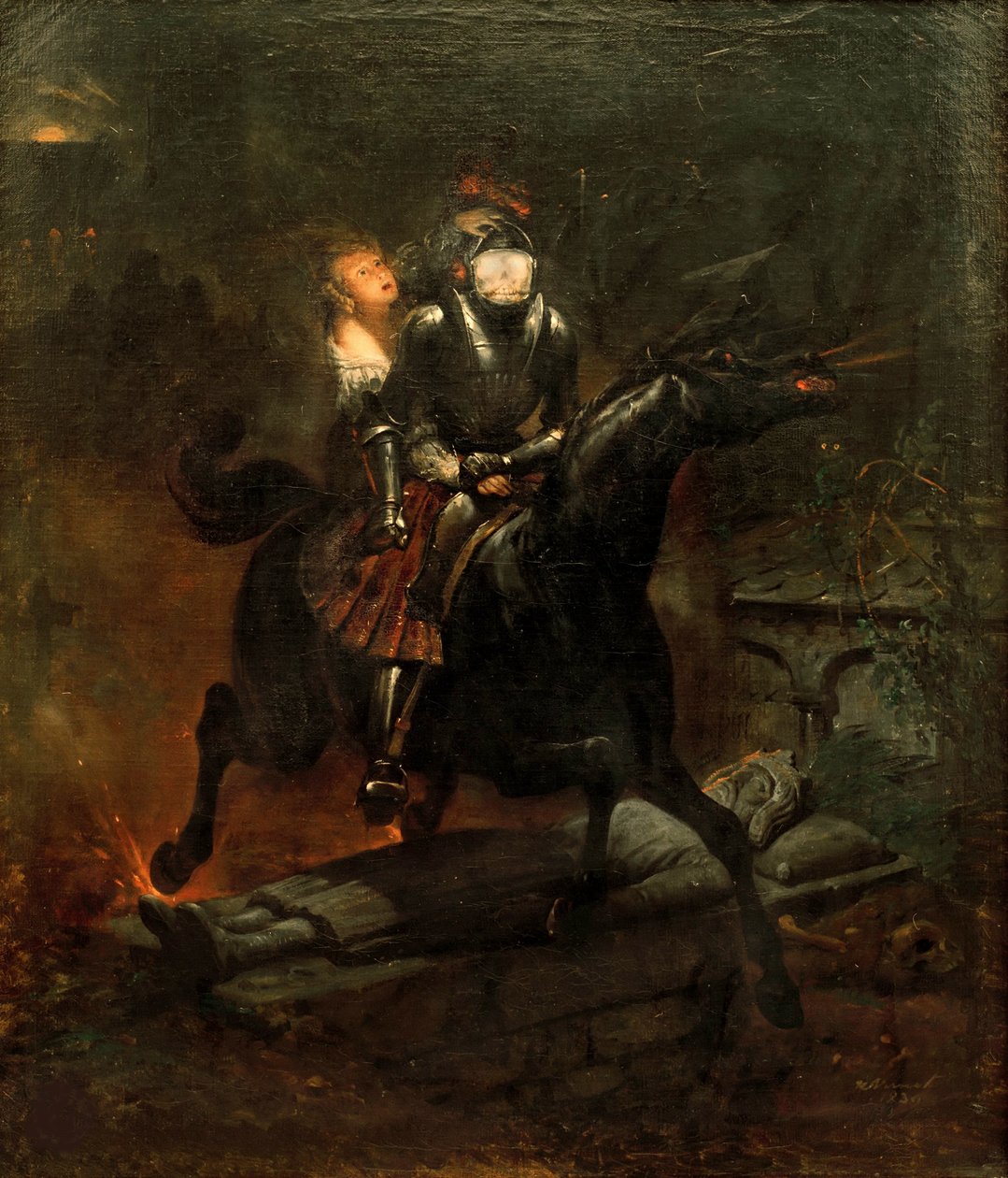 Ballada o Lenorze, 1839. autorstwa Emile Jean Horace Vernet