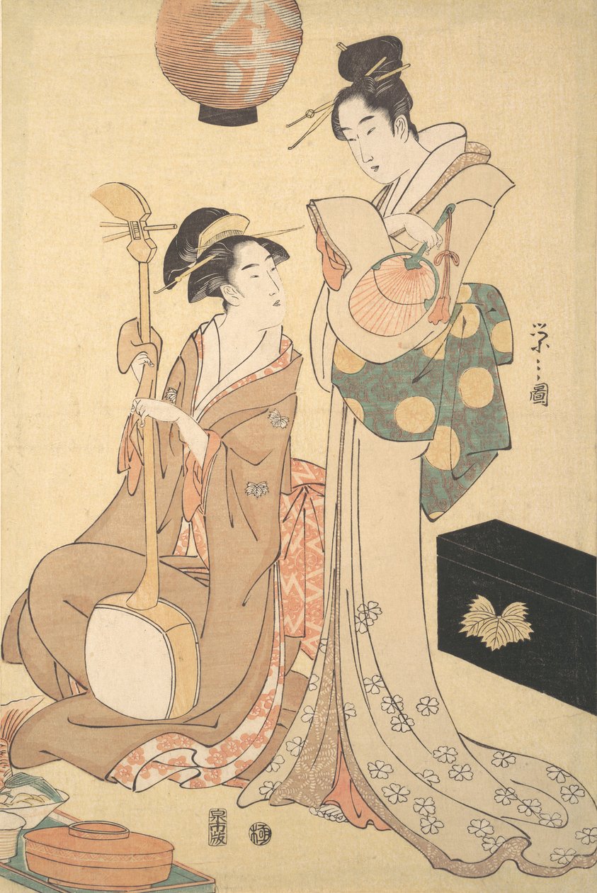 Dwie gejsze, ca. 1792. autorstwa Hosoda Eishi