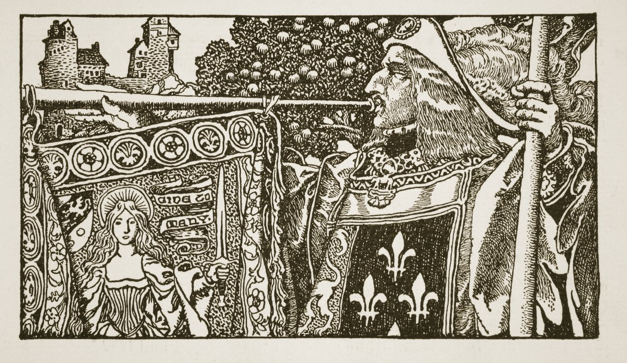 Ilustracja z „Historii króla Artura i jego rycerzy”, 1903 autorstwa Howard Pyle