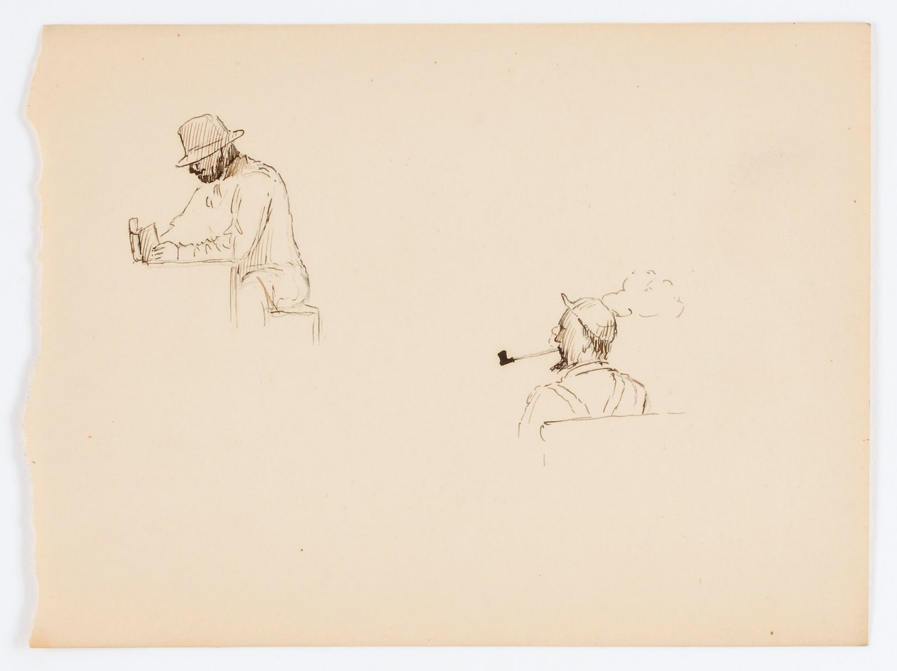 Bez tytułu (Dwa rysunki mężczyzn) autorstwa Howard Russell Butler