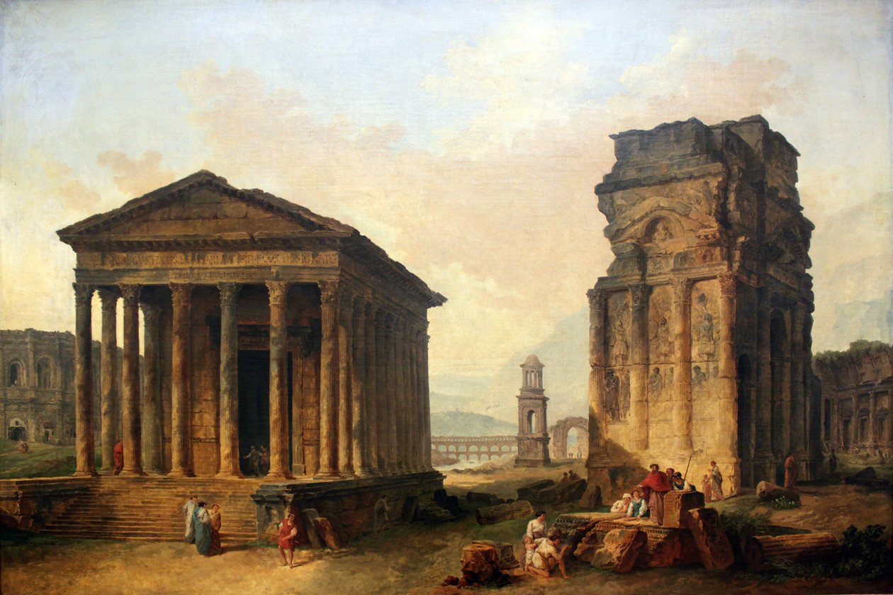 Ruiny Nîmes, Orange i Saint-Rémy-de-Provence autorstwa Hubert Robert