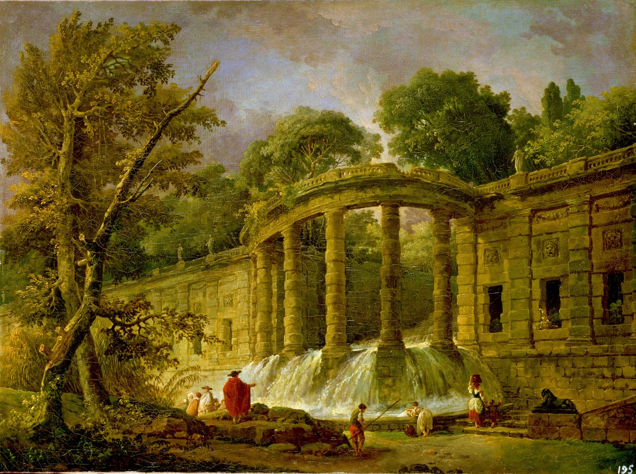 Pawilon z Kaskadą, 1760 autorstwa Hubert Robert