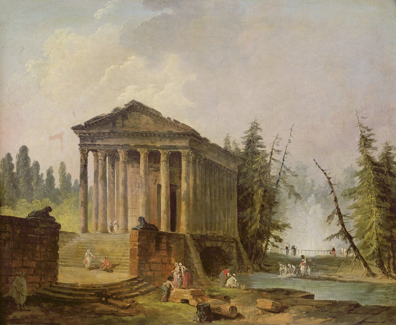 Starożytna Świątynia autorstwa Hubert Robert