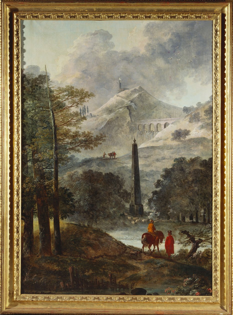 Pejzaż górski z obeliskiem autorstwa Hubert Robert