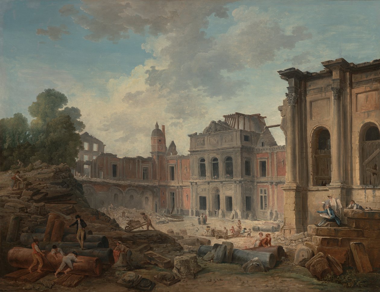 Rozbiórka zamku w Meudon autorstwa Hubert Robert