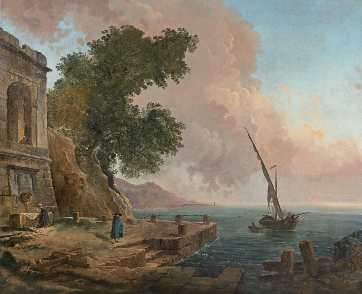 Francuski: Embarcadère méditerranéen autorstwa Hubert Robert