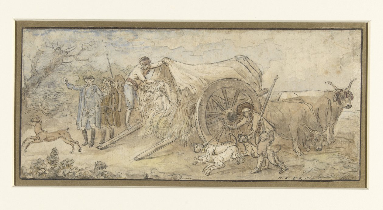 Kryty wagon w Campagna autorstwa Hubert Robert
