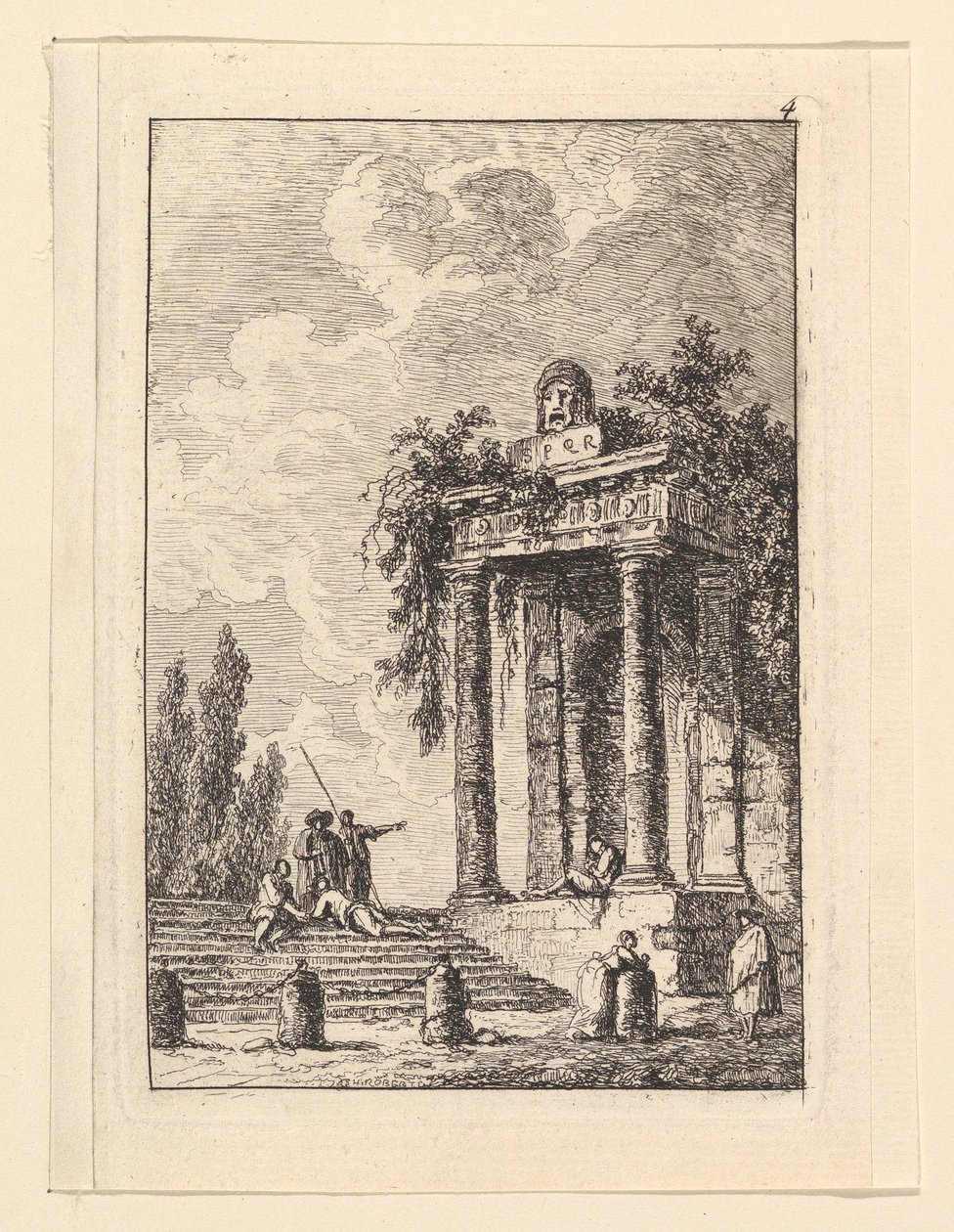 Schody w Quatre Bornes.n.d. autorstwa Hubert Robert
