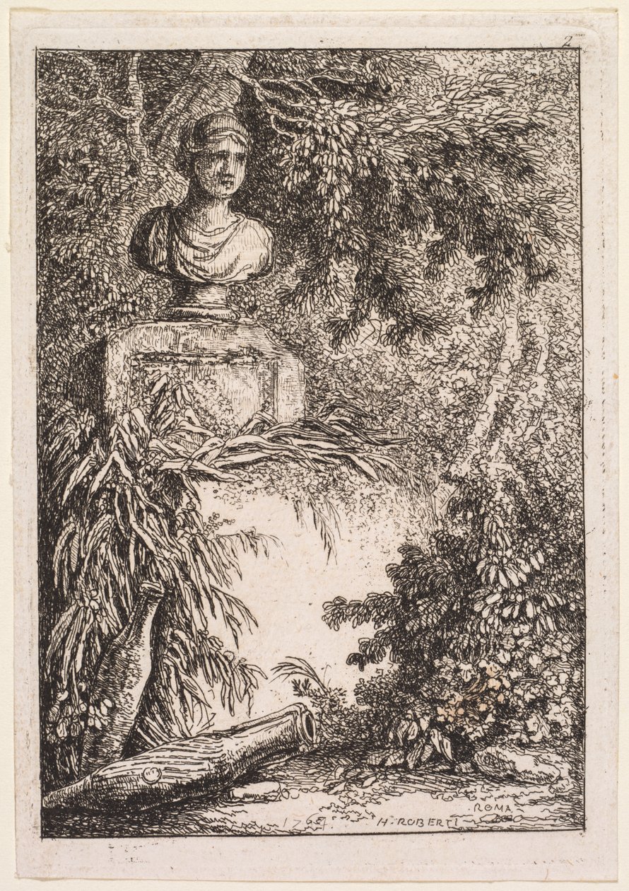Wieczory rzymskie: Popiersie, 1764. autorstwa Hubert Robert