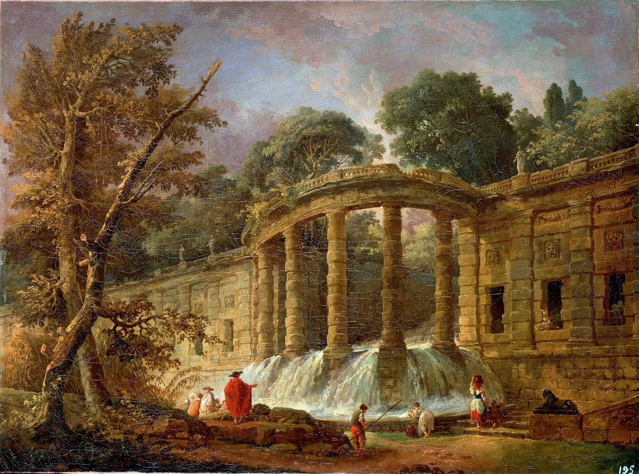 Pawilon z Kaskadą, 1760 r. autorstwa Hubert Robert