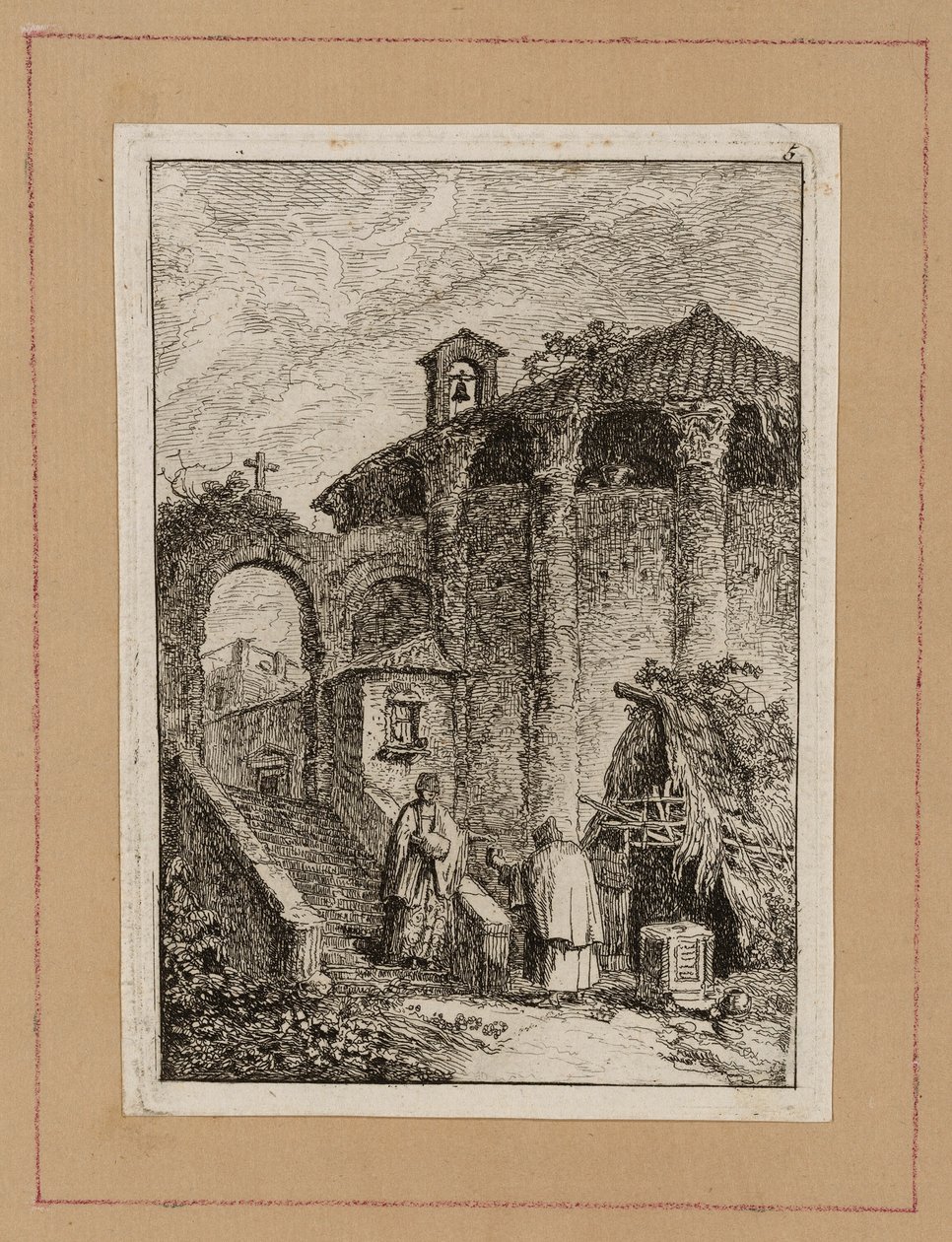 Płyta piąta z Wieczorów w Rzymie autorstwa Hubert Robert