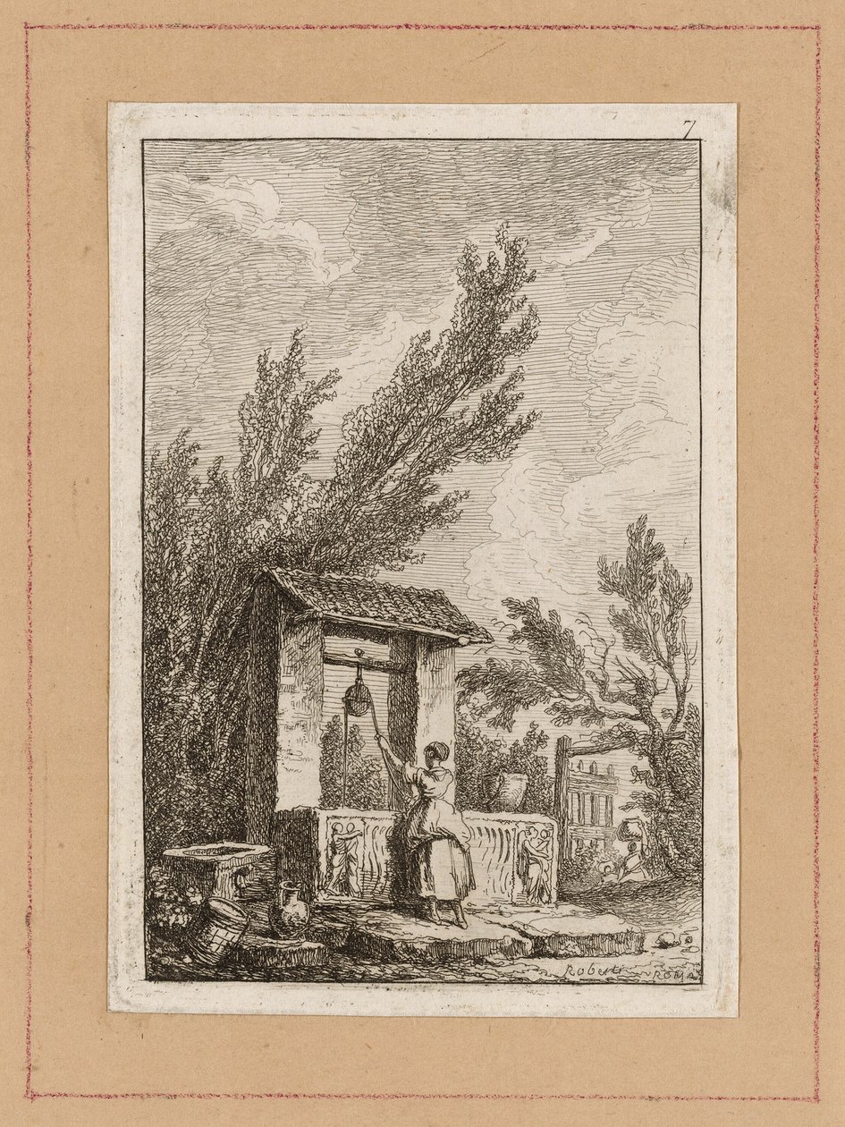 Płyta siódma z Wieczorów w Rzymie autorstwa Hubert Robert