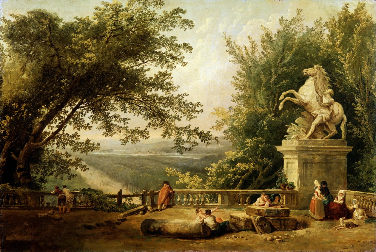 Ruiny tarasu w parku, ok. 1780 r. autorstwa Hubert Robert