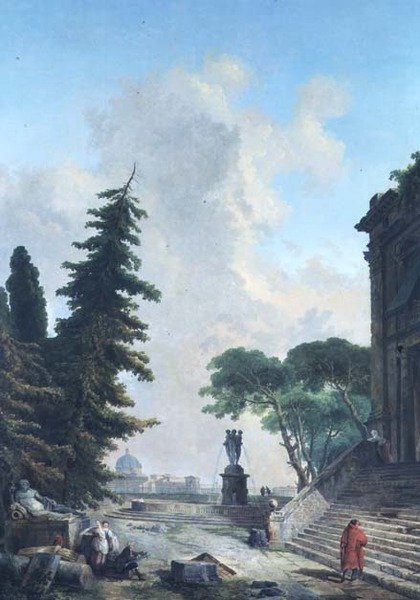 Taras Pałacu Rzymskiego autorstwa Hubert Robert