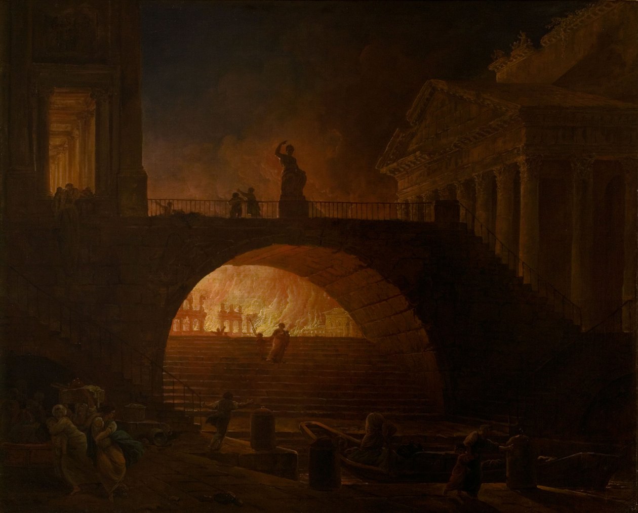 Spalenie Rzymu autorstwa Hubert Robert