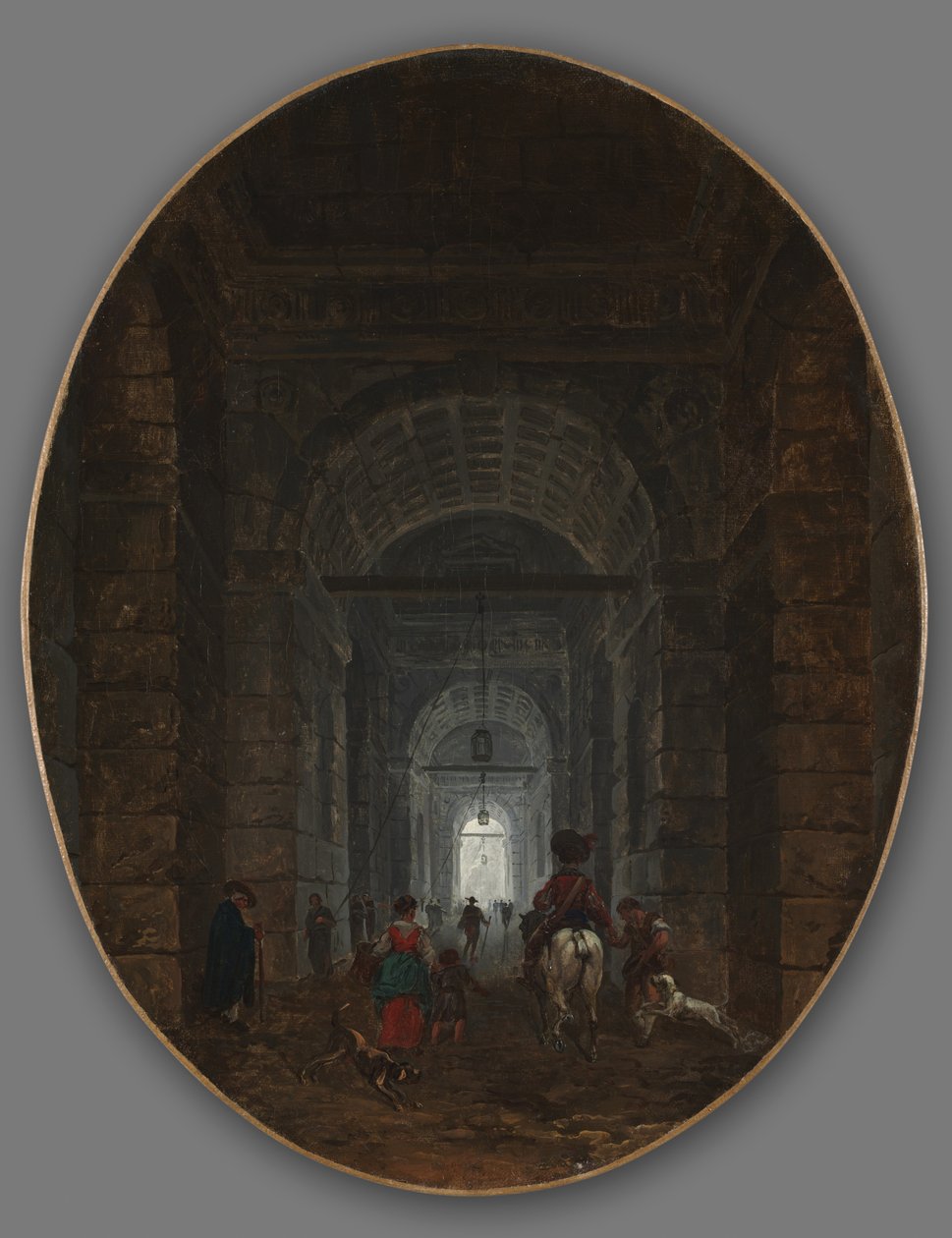 Grota Posillipo, c.1769 autorstwa Hubert Robert