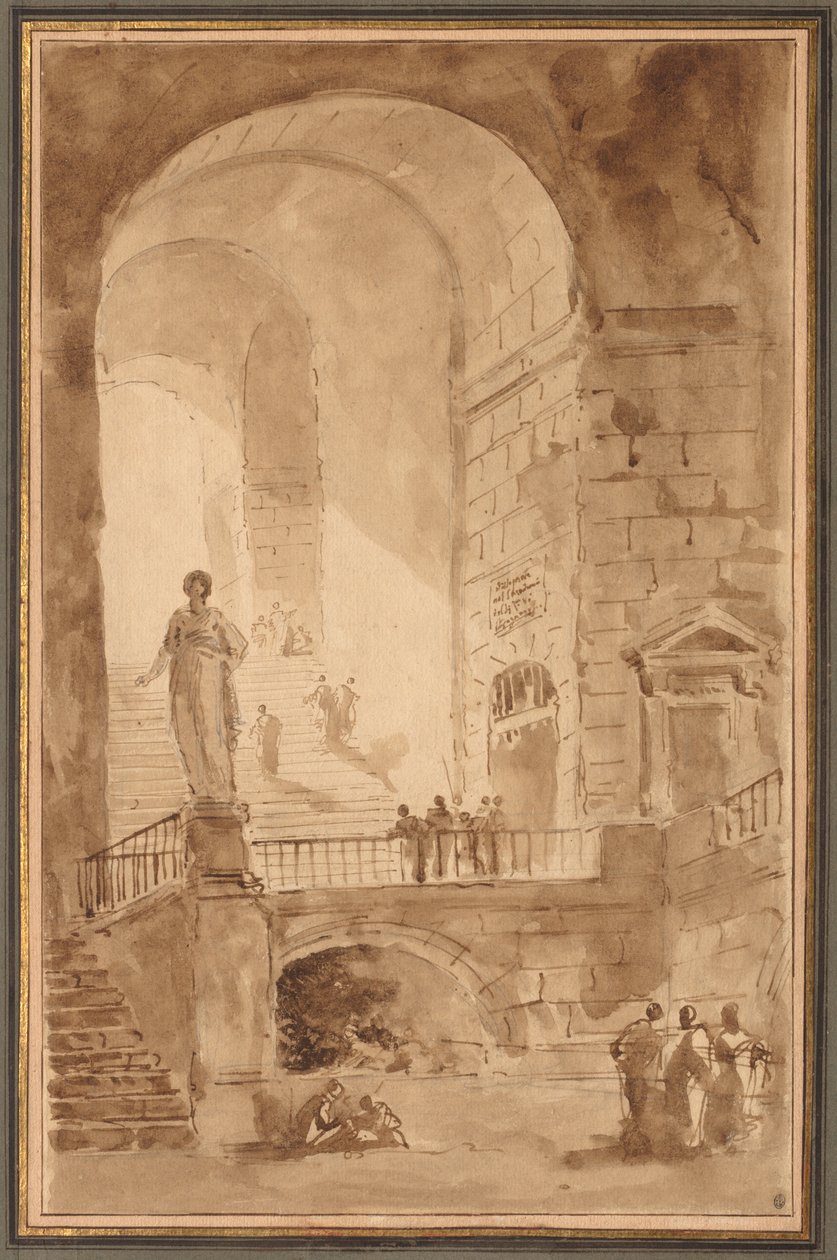 Sklepione Schody, ok. 1930 r. 1770-1779. autorstwa Hubert Robert