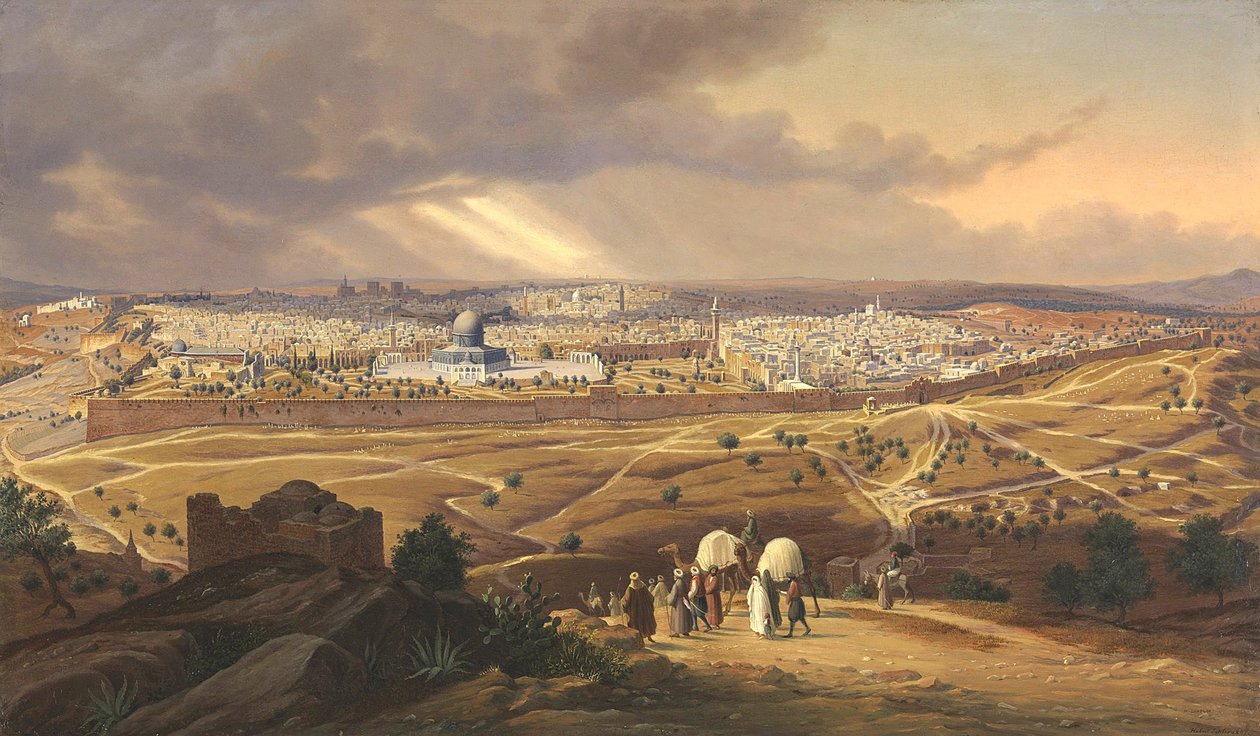 Widok Jerozolimy, 1847 autorstwa Hubert Sattler