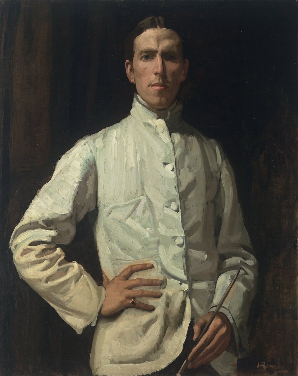 Autoportret w białej kurtce autorstwa Hugh Ramsay
