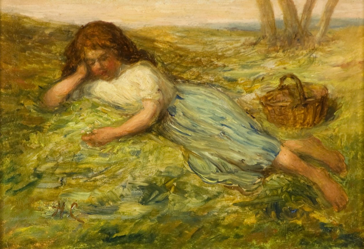 Dziewczyna i Koszyk, XIX w. autorstwa Hugh Cameron