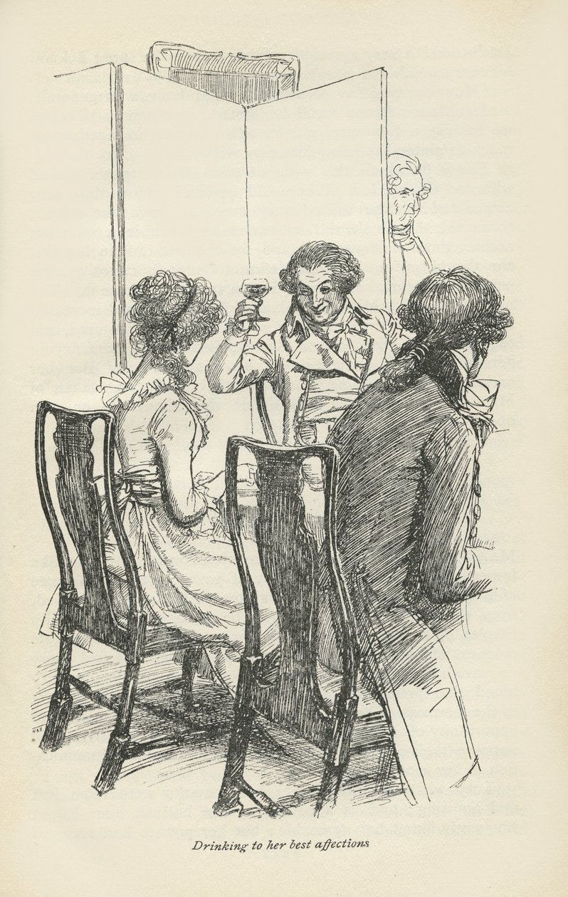 Picie dla jej najlepszych uczuć, 1896 autorstwa Hugh Thomson