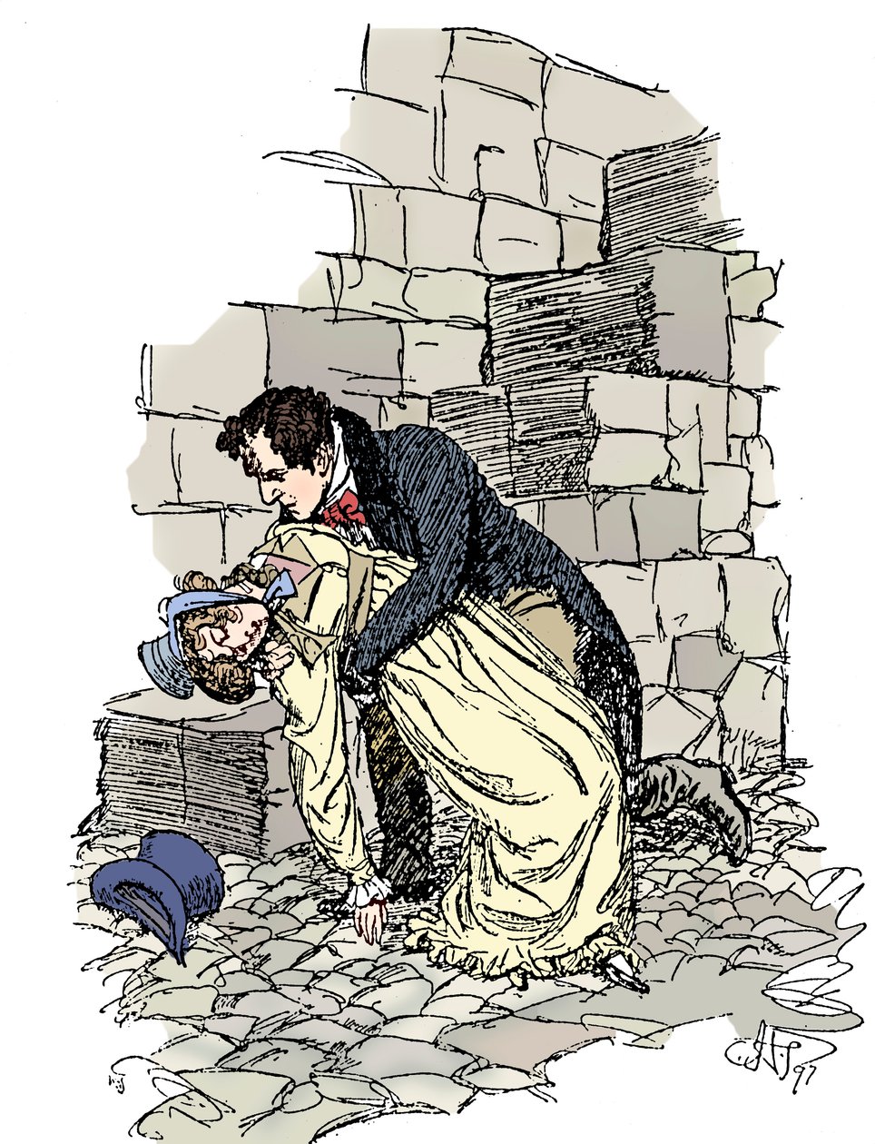 Scena z perswazji Jane Austen, 1897 autorstwa Hugh Thomson