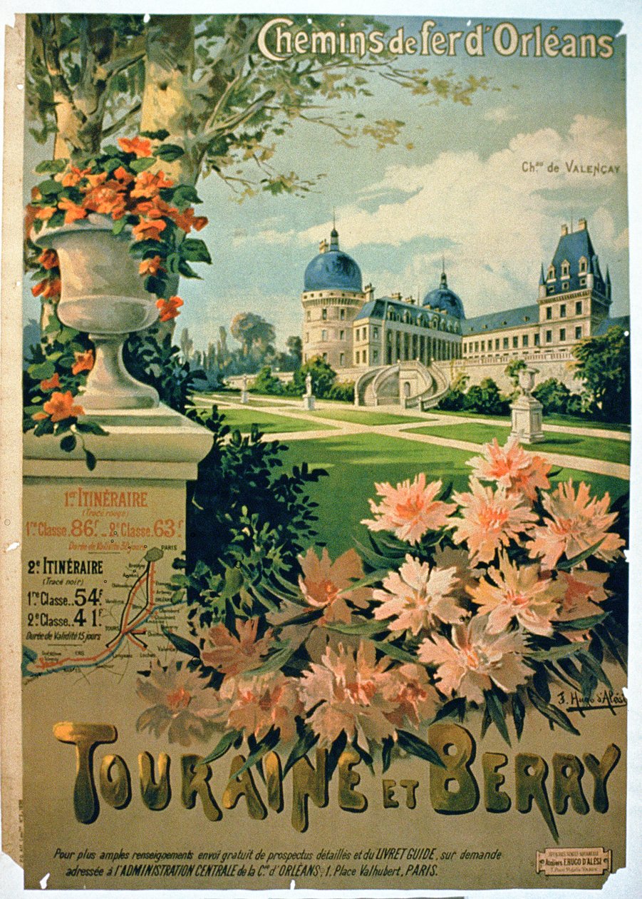 Reklama „Touraine Et Berry” na trasie Orleans Railway autorstwa Hugo d