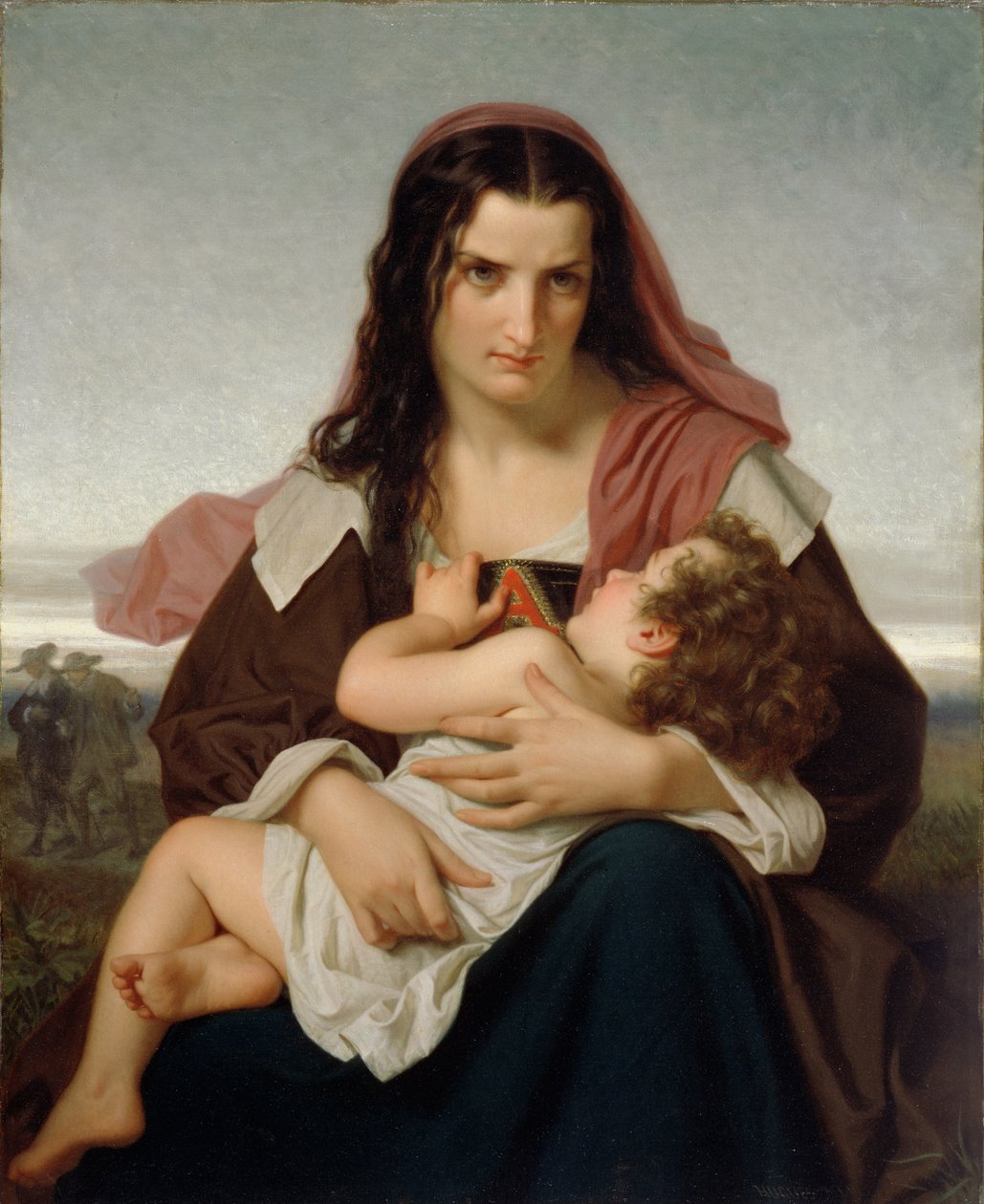 Szkarłatna litera, 1861 autorstwa Hugues Merle