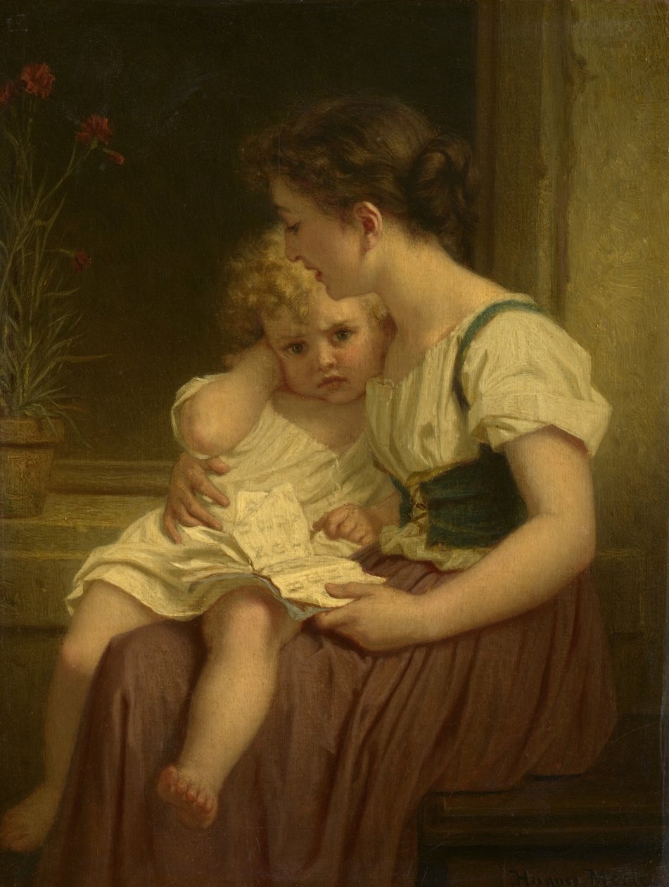 Matka i dziecko, c.1864 autorstwa Hugues Merle