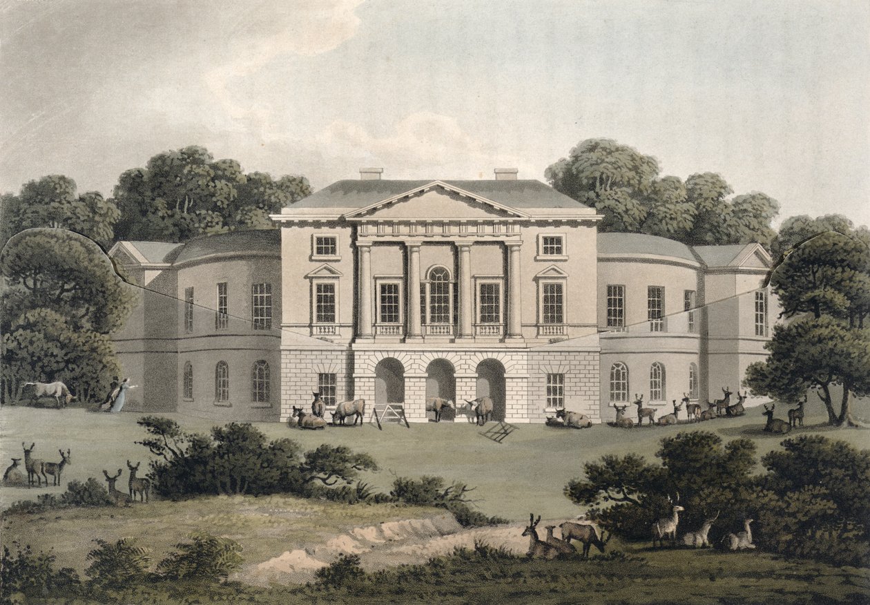 Lord Sidmouth, w Richmond Park, z „Fragments on the Theory and Practice of Landscape Gardening”, opublikowany 1816 (akwatinta) (patrz także 209651) autorstwa Humphry Repton