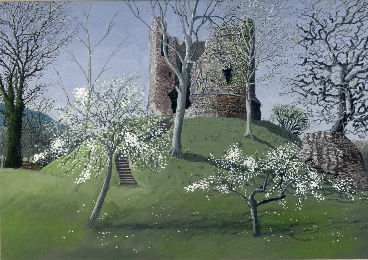 Zamek Longtown, 1992 (gwasz na karcie) autorstwa Huw S. Parsons