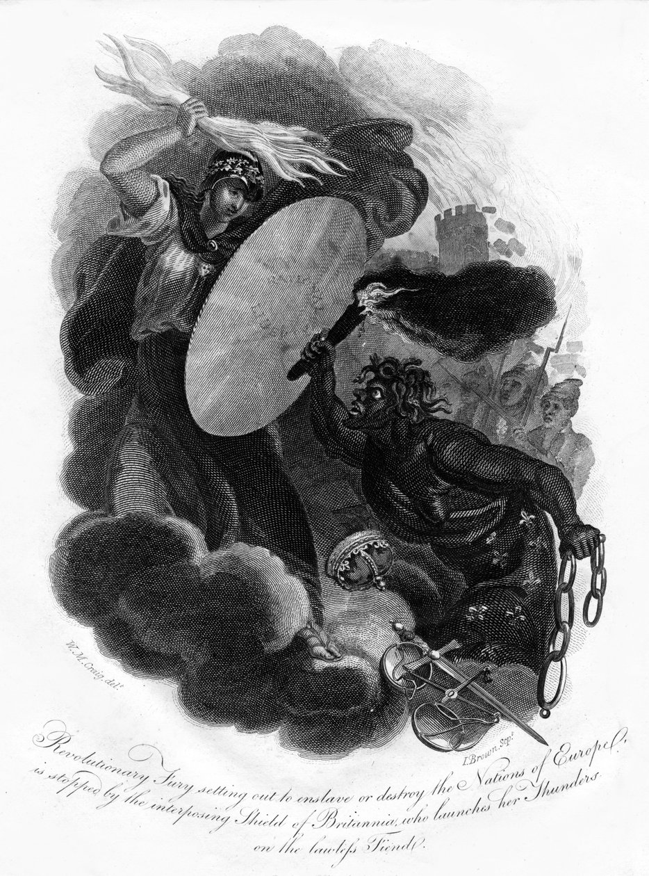 Rewolucyjna Furia i Britannia, 1814. autorstwa I. Brown
