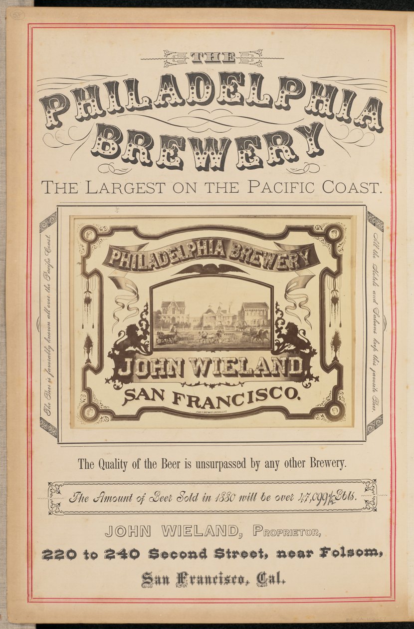 [Browar Filadelfia, San Francisco]. autorstwa I. W. Taber