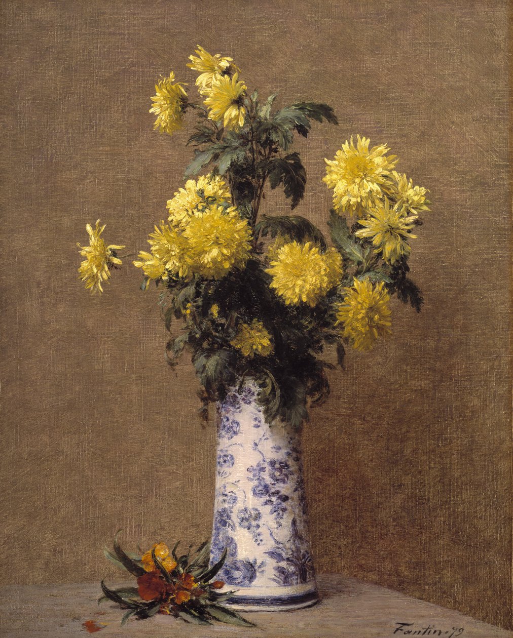 Chryzantemy autorstwa Ignace Henri Jean Fantin Latour