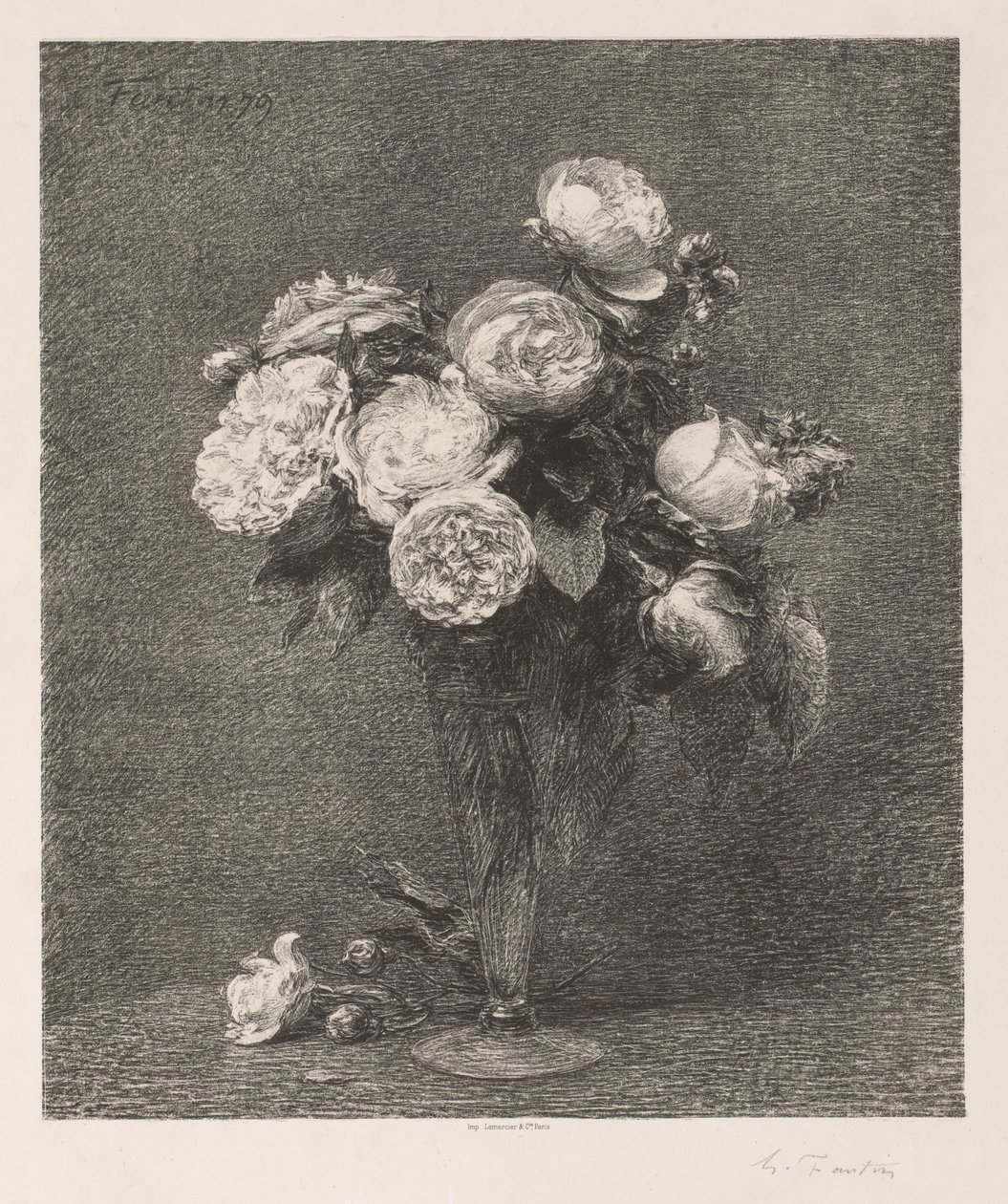 Bukiet róż, 1879. autorstwa Ignace Henri Jean Fantin Latour