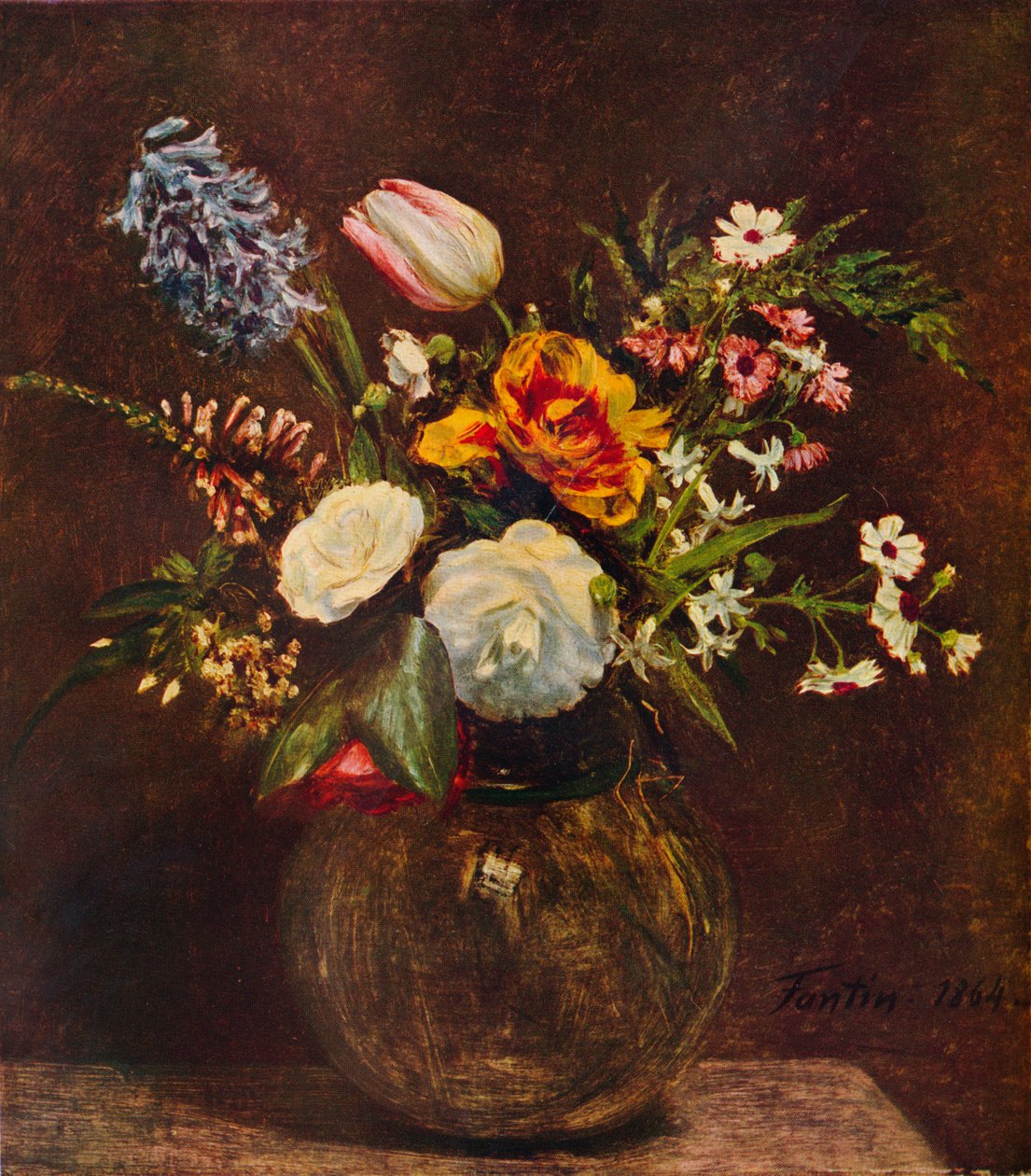 Kwiaty, XIX w. autorstwa Ignace Henri Jean Fantin Latour