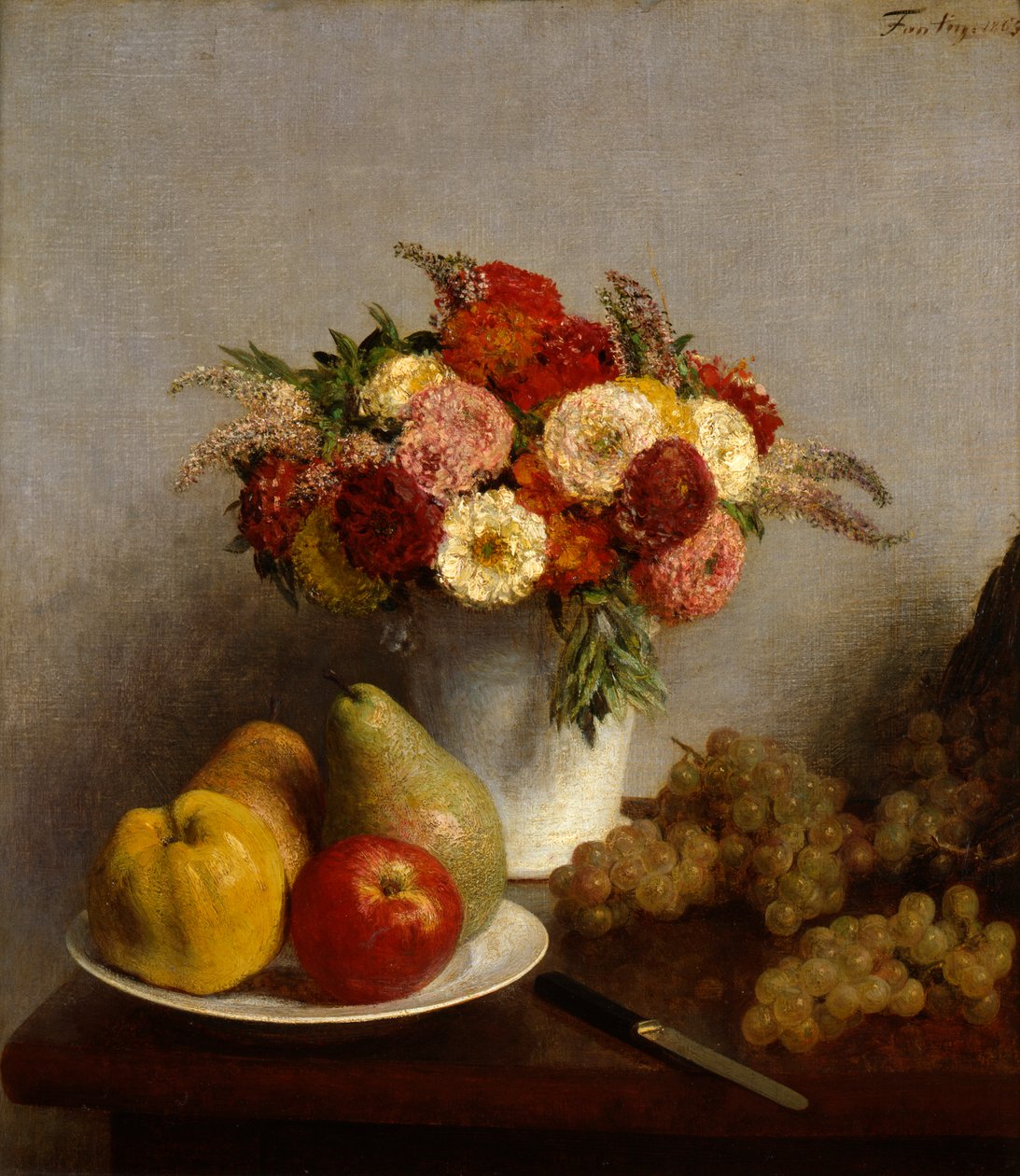 Owoce i kwiaty, 1865. autorstwa Ignace Henri Jean Fantin Latour