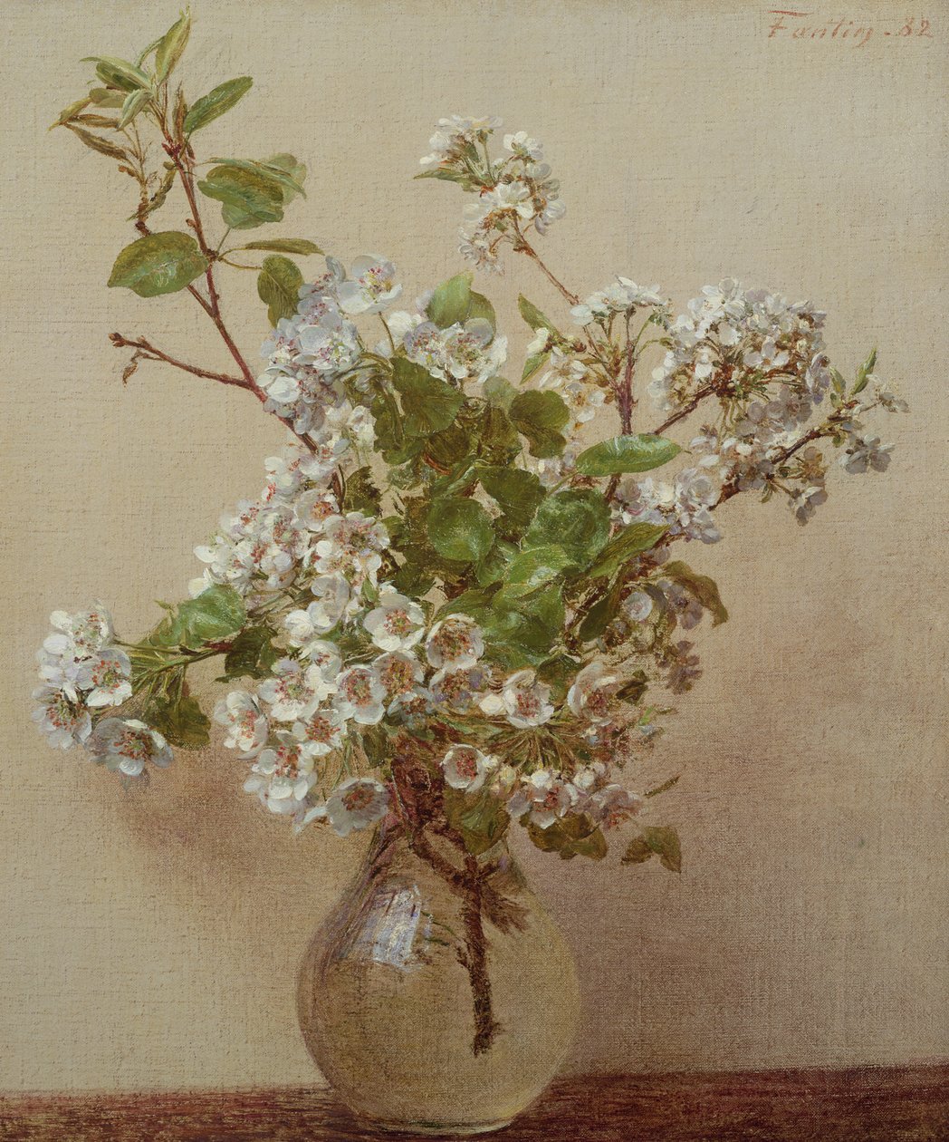 Kwiat gruszy, 1882 autorstwa Ignace Henri Jean Fantin Latour