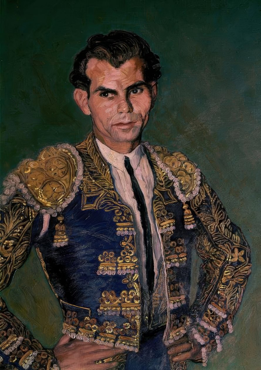 DOMINGO ORTEGA 1945 - SZCZEGÓŁ autorstwa Ignacio Zuloaga y Zabaleta
