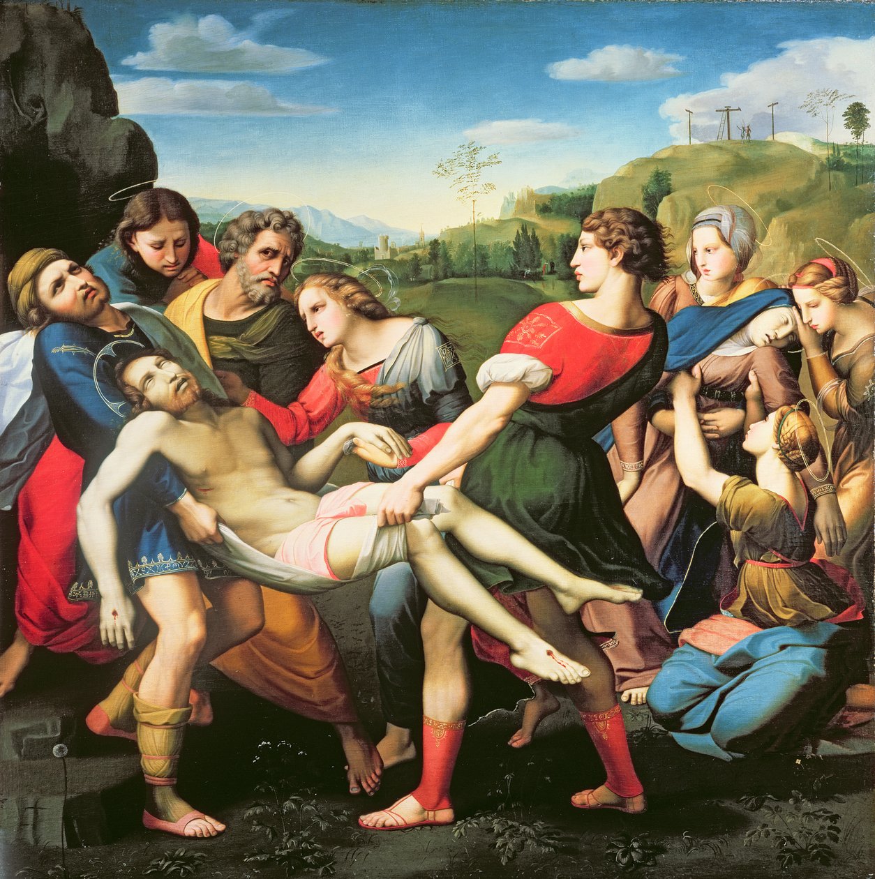 Złożenie do grobu według obrazu Rafaela w willi Borghese, Rzym, XVII w. autorstwa Il Sassoferrato