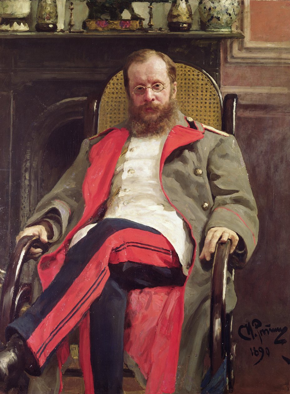 Portret Cesara Cui, 1890 autorstwa Ilya Efimovich Repin