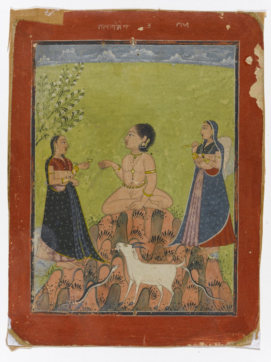 Malkos Raga, ok.1735-40 (nieprzezroczyste wc na papierze) autorstwa Indian School