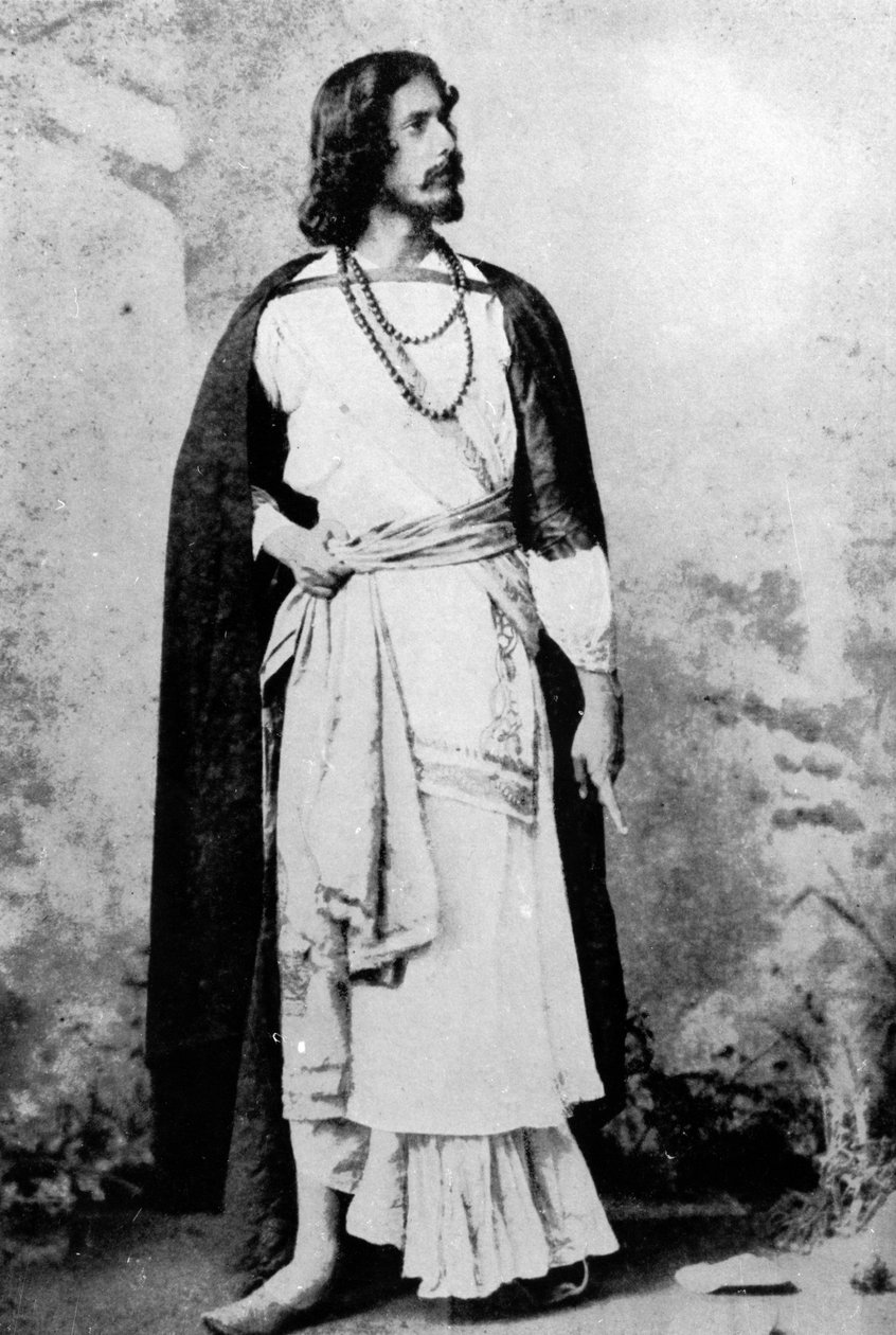Rabindranath Tagore, ok. 1880-90 autorstwa Indian photographer