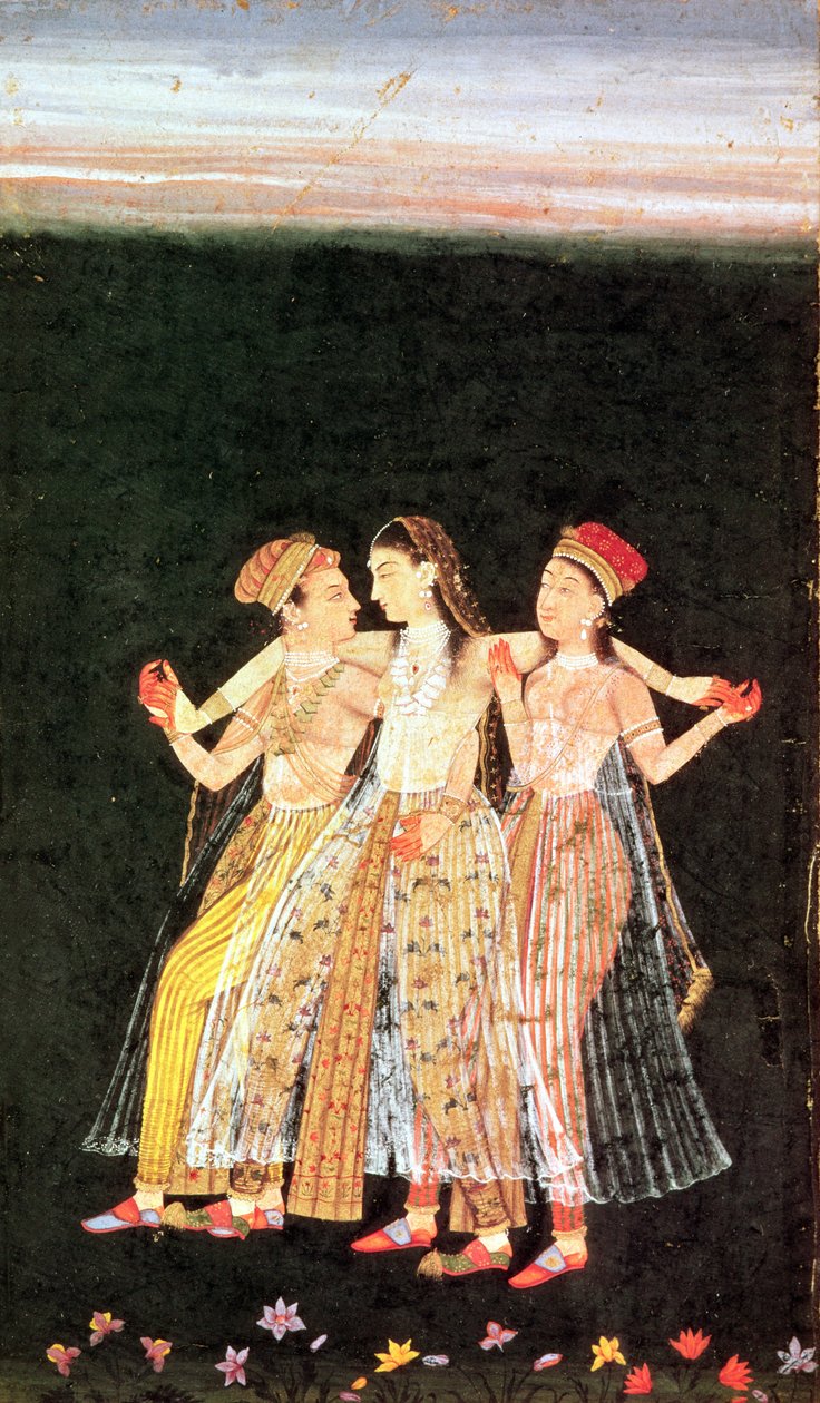 Książę z dwiema konkubinami autorstwa Indian School