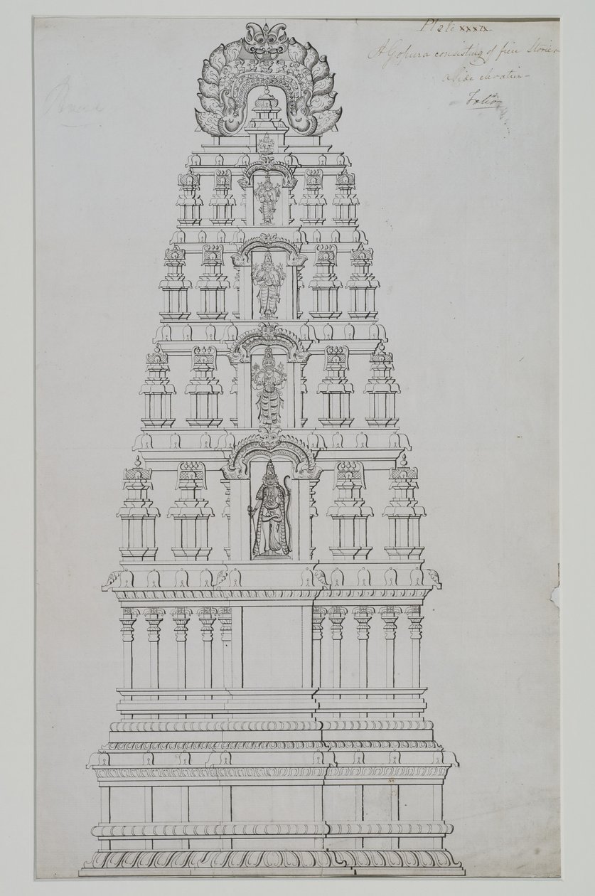 Pięciopiętrowy gopuram autorstwa Indian School