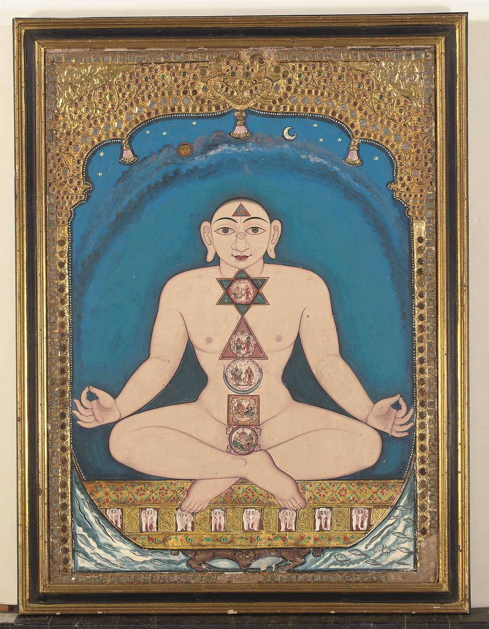 Panelowy obraz przedstawiający Tirthankarę autorstwa Indian School