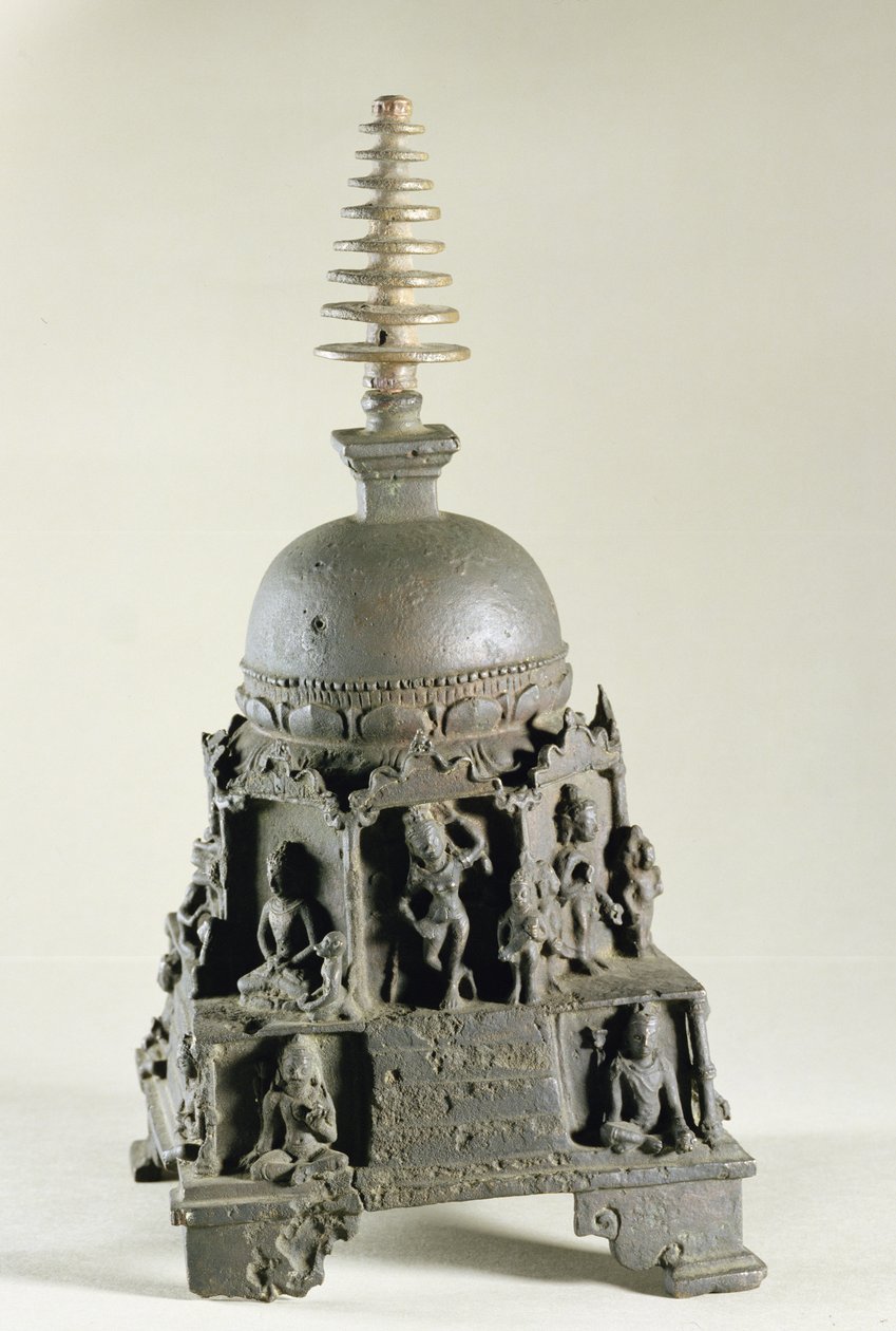 Stupa, Pala, Nalanda, Bihar (brąz) autorstwa Indian School